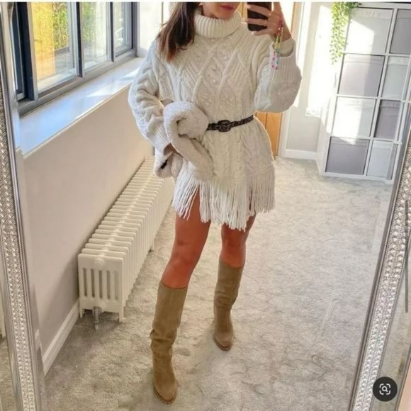 ZARA FRINGED KNIT SWEATER - Picture 5 of 13